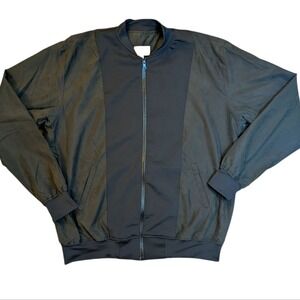 Tribe Kelley USA Black Bomber Jacket Mens Small Mixed Media Full Zip Lightweight